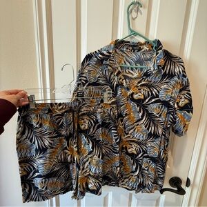 Tropical Print Men's Swim Hybrid Set